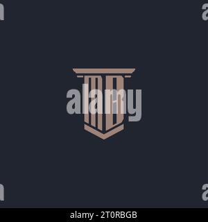 Logo del monogramma iniziale MB con design a colonna Illustrazione Vettoriale