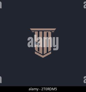 Logo monogramma iniziale con design a colonna Illustrazione Vettoriale