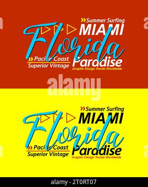 Florida urban calligraphy typeface superior vintage, tipografia, per t-shirt, poster, etichette, ecc.. Illustrazione Vettoriale