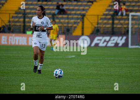 Bogotà, Colombia. 8 ottobre 2023. Maria de los Angeles Segovia del Club Olimpia durante la fase a gironi tra il Club Olimpia del Paraguay (1) e il Club Universidad de Chile (2) durante la Copa Libertadores Femenina, a Bogotà, Colombia, 8 ottobre 2023. Foto di: Chepa Beltran/Long Visual Press Credit: Long Visual Press/Alamy Live News Foto Stock