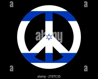 Simbolo di pace israeliano - resta con Israele. Poster vettoriale israeliano. Concetto di crisi militare israeliana e di Hamas, conflitto tra Israele e Striscia di Gaza. S Illustrazione Vettoriale