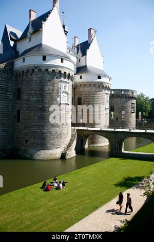 Bastioni del castello dei Ducs de Bretagne, Bretagna, Francia. Foto Stock