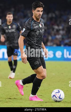 Napoli, Italia. 8 ottobre 2023. Napoli, 8 ottobre 2023 Giovanni Simeone (18 Napoli) durante la partita di serie A tra SSC Napoli e ACF Fiorentina allo Stadio Diego Armando Maradona l'8 ottobre 2023 a Napoli (foto Mosca/SPP) credito: SPP Sport Press Photo. /Alamy Live News Foto Stock