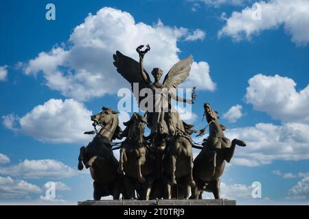 Wellington Arch Quadriga in cima a Wellington Arch, Londra, Regno Unito. Foto Stock