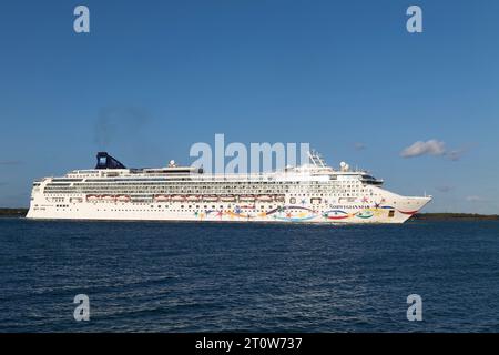 La nave da crociera Norwegian Cruise Line NORWEGIAN STAR parte dal porto di Southampton Regno Unito, destinazione: Cobh, Irlanda. Foto Stock