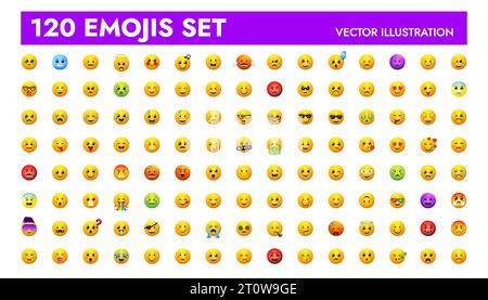 Grande emoji giallo con disegno di illustrazione vettoriale Illustrazione Vettoriale