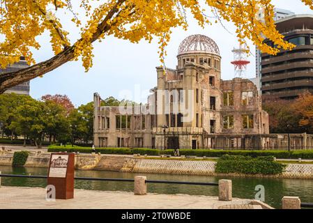 Genbaku Dome del Memoriale della Pace di Hiroshima a Hiroshima, Giappone Foto Stock