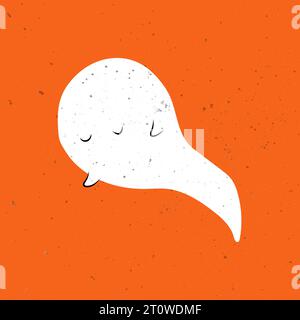 Piccolo fantasma carino. Un bel fantasma festeggia Halloween. Carino Ghost Vector illustrazioni per bambini ad Halloween Illustrazione Vettoriale