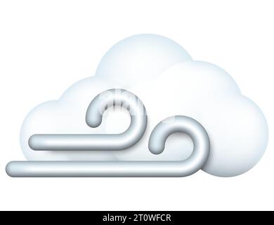 Soffio di vento. Icona vento e nuvole. Illustrazione vettoriale. EPS 10. Illustrazione Vettoriale