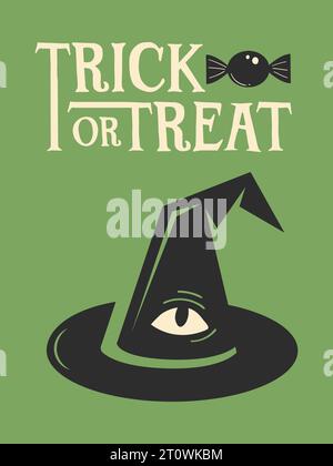 Poster della festa di Halloween e disegno della scheda di invito Illustrazione Vettoriale