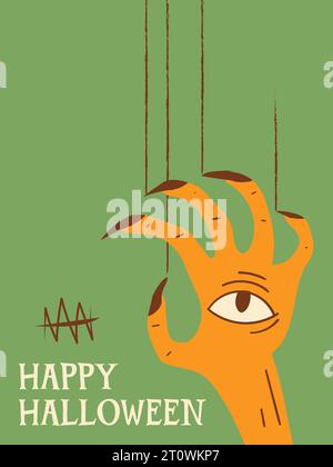 Felice Halloween Vector Illustration. Poster della festa di Halloween Illustrazione Vettoriale