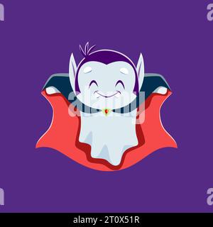 Cartoni animati, fantasma di Halloween kawaii, simpatico personaggio di mostro vampiro. Personaggio fantasma kawaii horror di Halloween, celebrazione delle vacanze autunnali spirito divertente, vampiro volante allegro personaggio Illustrazione Vettoriale
