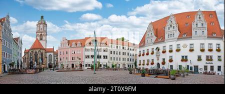 Piazza del mercato a Meissen, città di Meissen, Sassonia, Germania Foto Stock