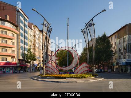 Kutahya, Turchia. 25 settembre 2023. Viale Ataturk nella città di Kutahya. Centro città. Foto Stock