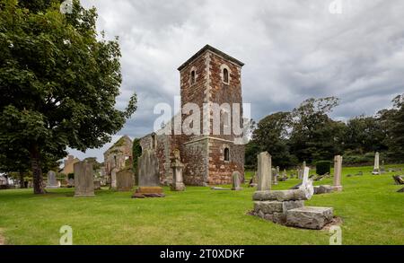 Rovine di St Andrew's Kirk Ports - vecchia chiesa a North Berwick, East Lothian, Scozia, Regno Unito il 28 settembre 2023 Foto Stock