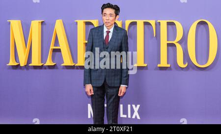 Londra, Regno Unito. 9 ottobre 2023. Kazu Hiro (Make Up Designer). Arrivi Red carpet alla premiere del BFI London Film Festival per il film 'Maestro'. Credito: Imageplotter/EMPICS/Alamy Live News Foto Stock