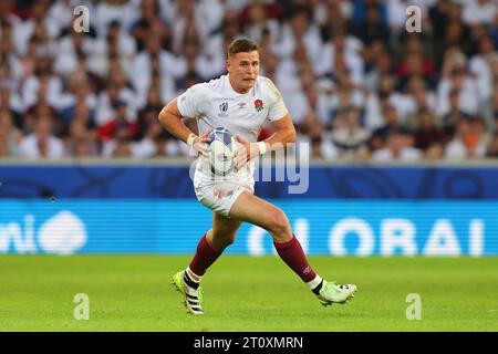 Lille, Francia. 7 ottobre 2023. Freddie Steward d'Inghilterra in azione durante la partita di Coppa del mondo di rugby 2023 allo Stade Pierre Mauroy, Lille. Il credito fotografico dovrebbe leggere: Paul Thomas/Sportimage Credit: Sportimage Ltd/Alamy Live News Foto Stock