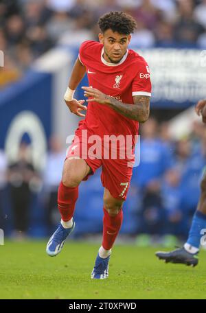 Brighton, Regno Unito. 8 ottobre 2023 - Brighton & Hove Albion / Liverpool - Premier League - Amex Stadium. Luis Diaz del Liverpool durante la partita di Premier League contro il Brighton. Credito immagine: Mark Pain / Alamy Live News Foto Stock