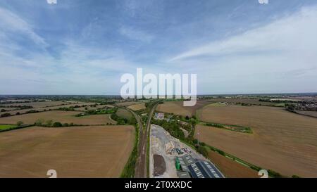 Una vista aerea di Haughley Junction a Suffolk, Regno Unito Foto Stock