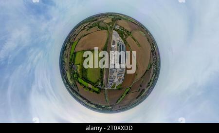 Una piccola vista del pianeta di Haughley Junction a Suffolk, Regno Unito Foto Stock