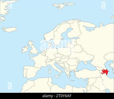 Mappa delle località DELLA REPUBBLICA DELL'AZERBAIGIAN, EUROPA Illustrazione Vettoriale