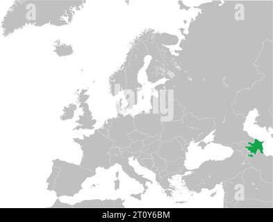 Mappa delle località DELLA REPUBBLICA DELL'AZERBAIGIAN, EUROPA Illustrazione Vettoriale