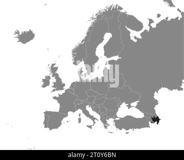 Mappa delle località DELLA REPUBBLICA DELL'AZERBAIGIAN, EUROPA Illustrazione Vettoriale