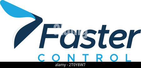 Design del logo Flat Abstract Simple Faster Control Illustrazione Vettoriale