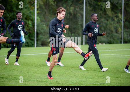 Nashville, Tennessee, USA. 9 ottobre 2023. La USMNT si allena alla Brentwood Academy di Brentwood, Tennessee, pochi giorni prima delle loro prossime amichevoli contro Germania e Ghana. (Kindell Buchanan/Alamy Live News) Foto Stock