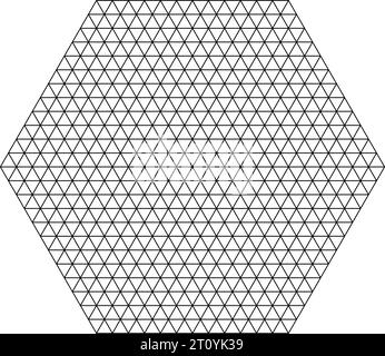 Ripetizione senza cuciture del vettore della griglia triangolare. Sottili linee sottili, reticolo minimalista delicato, mesh, rete, triangoli, esagoni. Astratto. Illustrazione Vettoriale