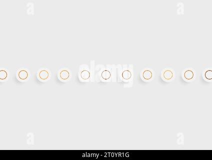 Cerchi minimi in grigio e bronzo astratto sfondo vettoriale geometrico Illustrazione Vettoriale