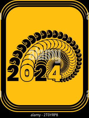 scopri la sinergia tra tipografia e numeri in un design accattivante che mostra un imponente alfabeto nero dei caratteri intrecciato con l'anno 20 Illustrazione Vettoriale