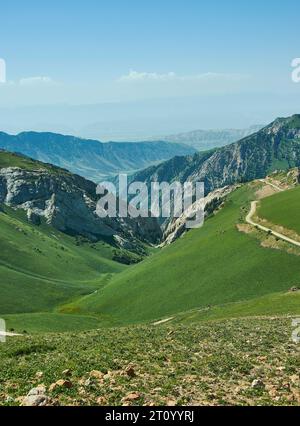 Passo Moldo-Ashuu distretto della regione di Son-Kul nel Kirghizistan occidentale Foto Stock