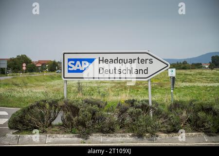 SAP Deutschland se Zentrale , Hasso-Plattner-Ring, Walldorf, Baden-Württemberg, Deutschland Foto Stock