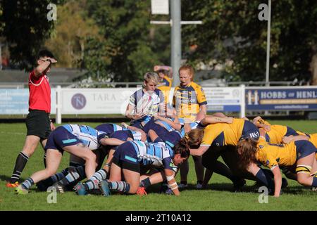 Henley Hawks Women RFC batté in casa la squadra femminile del Newbury Rugby Club Foto Stock
