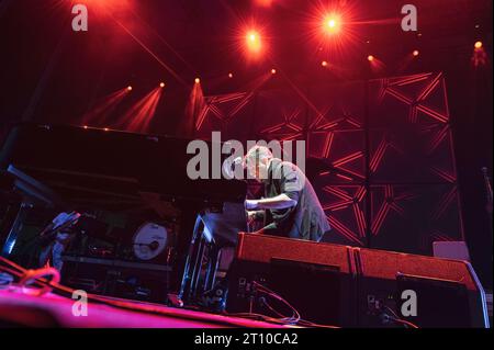 Fotografías del concierto de Pablo López en el marco de las Fiestas del Pilar 2023 de Saragozza, en el recinto Espacio Zity. Foto Stock