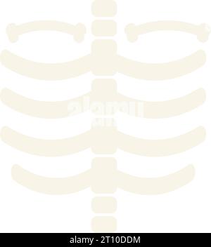 Icona torace con nervature piatte. Adesivo distintivo per le festività natalizie. Elemento decorativo per petto scheletrico per prenotazioni di rottami, biglietti di auguri, inviti per feste. Colore Illustrazione Vettoriale