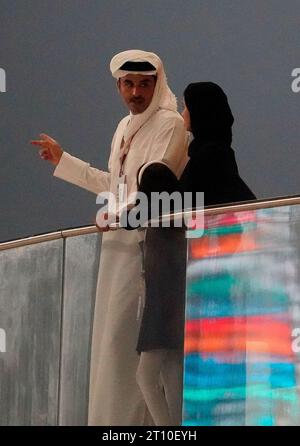 Doha, Katar. 8 ottobre 2023. 8 ottobre 2023, Losail International Circuit, Doha, Formula 1 Qatar Airways Qatar Grand Prix 2023, nella foto Tamim bin Hamad al Thani (Emir del Qatar) credito: dpa/Alamy Live News Foto Stock