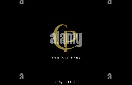 Monogramma con logo CP, PC Abstract Letters Illustrazione Vettoriale