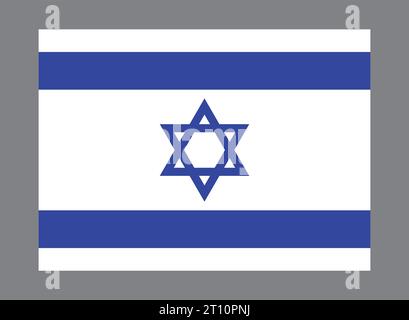 Illustrazione della bandiera israeliana, simbolo nazionale. Grafica vettoriale della bandiera di Israele. Concetto di patriottismo Illustrazione Vettoriale