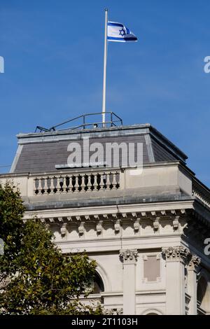Whitehall, Westminster, Londra, Regno Unito. 10 ottobre 2023. Attacco israeliano commemorato a Westminster. Crediti: Matthew Chattle/Alamy Live News Foto Stock