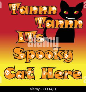 Lo Spooky Cat di Halloween Illustrazione Vettoriale
