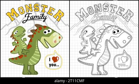 Un libro da colorare con cartoni animati Illustrazione Vettoriale