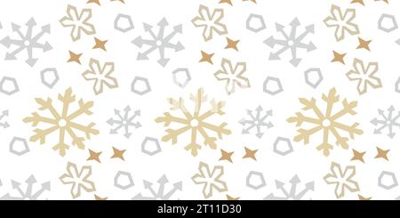 motivo senza cuciture con fiocchi e cristalli dorati Illustrazione Vettoriale