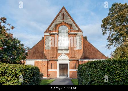 The Free Church in Hampstead Garden Suburb, Barnet, Londra Regno Unito. Fu costruito su progetto di Sir Edwin Lutyens a partire dal 1911. Foto Stock