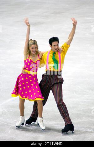 Campionati mondiali di pattinaggio di figura, Dortmund Germania , dal 22 al 28 marzo 2004, Ice dance — Tanith BELBIN, Benjamin AGOSTO / USA Foto Stock