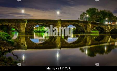 Penwortham Old Bridge, Preston, Lancashire Foto Stock