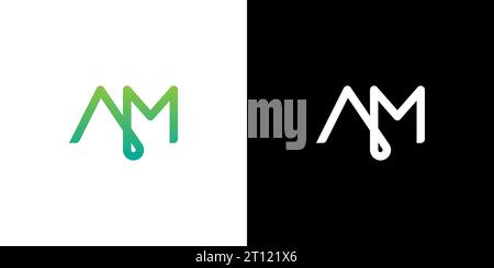 Logo AM, monogramma AM, logo AM iniziale, logo AM lettera, icona, vettore Illustrazione Vettoriale