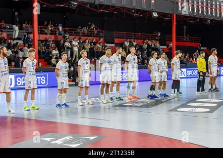 © Denis TRASFI / MAXPPP - à Ivry au Stade Auguste-Delaune le 29-09-2023 - Handball Liqui Moly Starligue Journée 04- Union sportive d'Ivry Handball V Foto Stock
