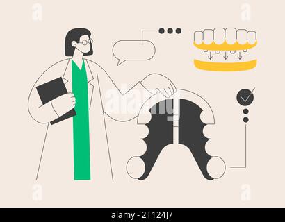 Illustrazione vettoriale del concetto astratto della piastra dentaria dentale. Illustrazione Vettoriale